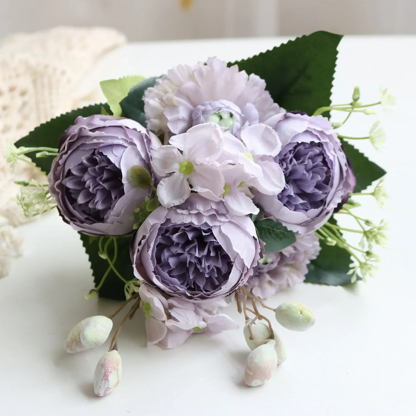 30cm Rose Pink Silk Peony Artificial Flowers Bouquet 5 Big Head an Bud Cheap Fake Flowers for Home Wedding Decoration indoo