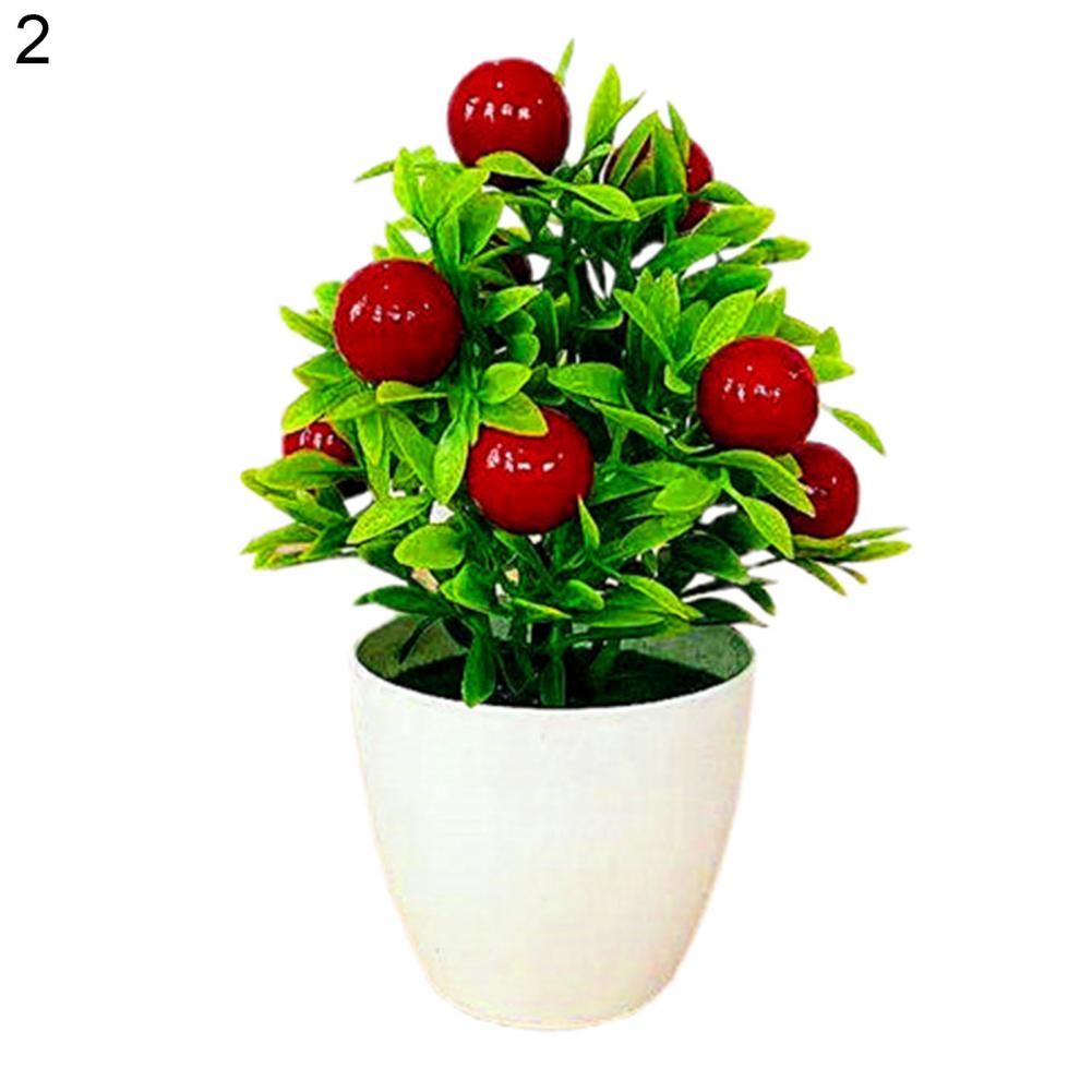 Artificial Fruit Bonsai Landscaping Artificial Fruit Bonsai Orange Pomegranate Fruit Tree Garden Decoration Fake Plant Flower