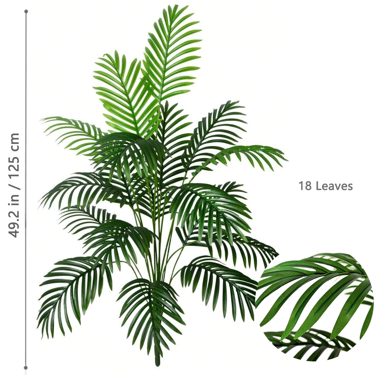 105cm/41.3in Artificial Areca Palm Plant Fake Tropical Leaves Fake Yellow Palm Indoor Home Office Decor