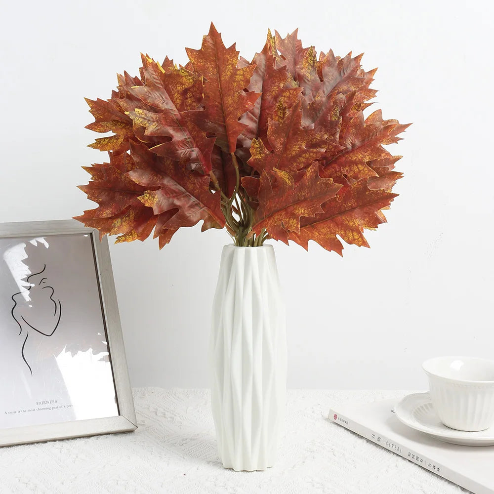 2/5pcs Artificial Maple Leaves Fake Plants Garden Wedding Marriage Decoration Outdoor for Home Decor Flowers Bouquet Accessories