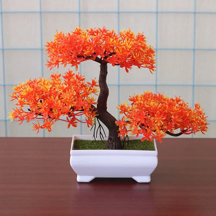 Bonsai Small Tree Pot Artificial Plants Fake Plant Flowers Potted Ornaments for Home Room Table Decoration Hotel Garden Decor