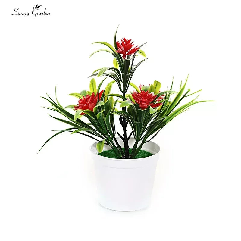 Artificial Potted Simulation Fake Lotus Yellow Red Orange Pink Purple Plants Flower Home Garden Table Decoration Room Ornaments
