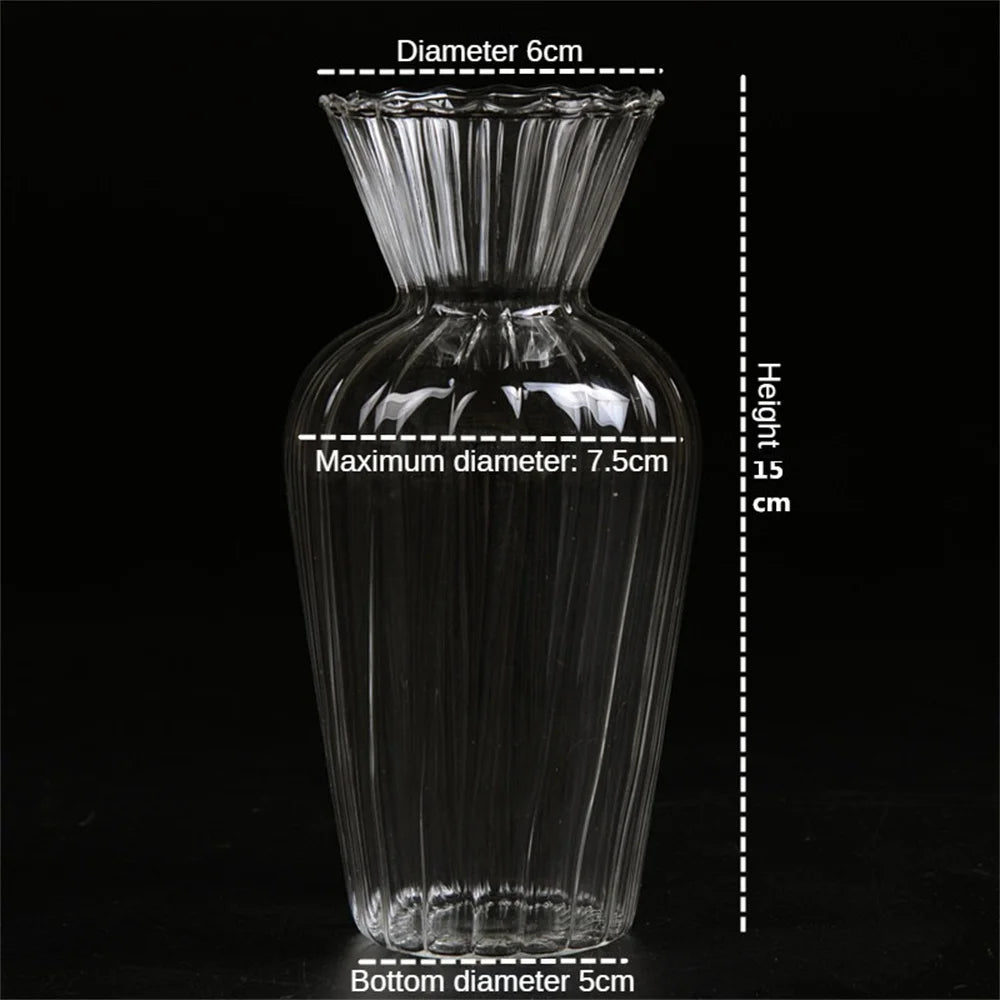 Nordic Glass Vase Home Decoration Accessories Ins Transparent Plant Hydroponic Bottle Living Room Wedding Table Decor Vases