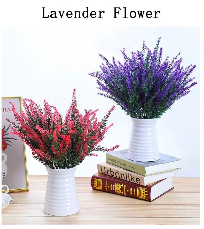Provence Lavender Plastic Artificial Flowers False Plants Wedding Home Outdoor Garden Decoration Table Decoration