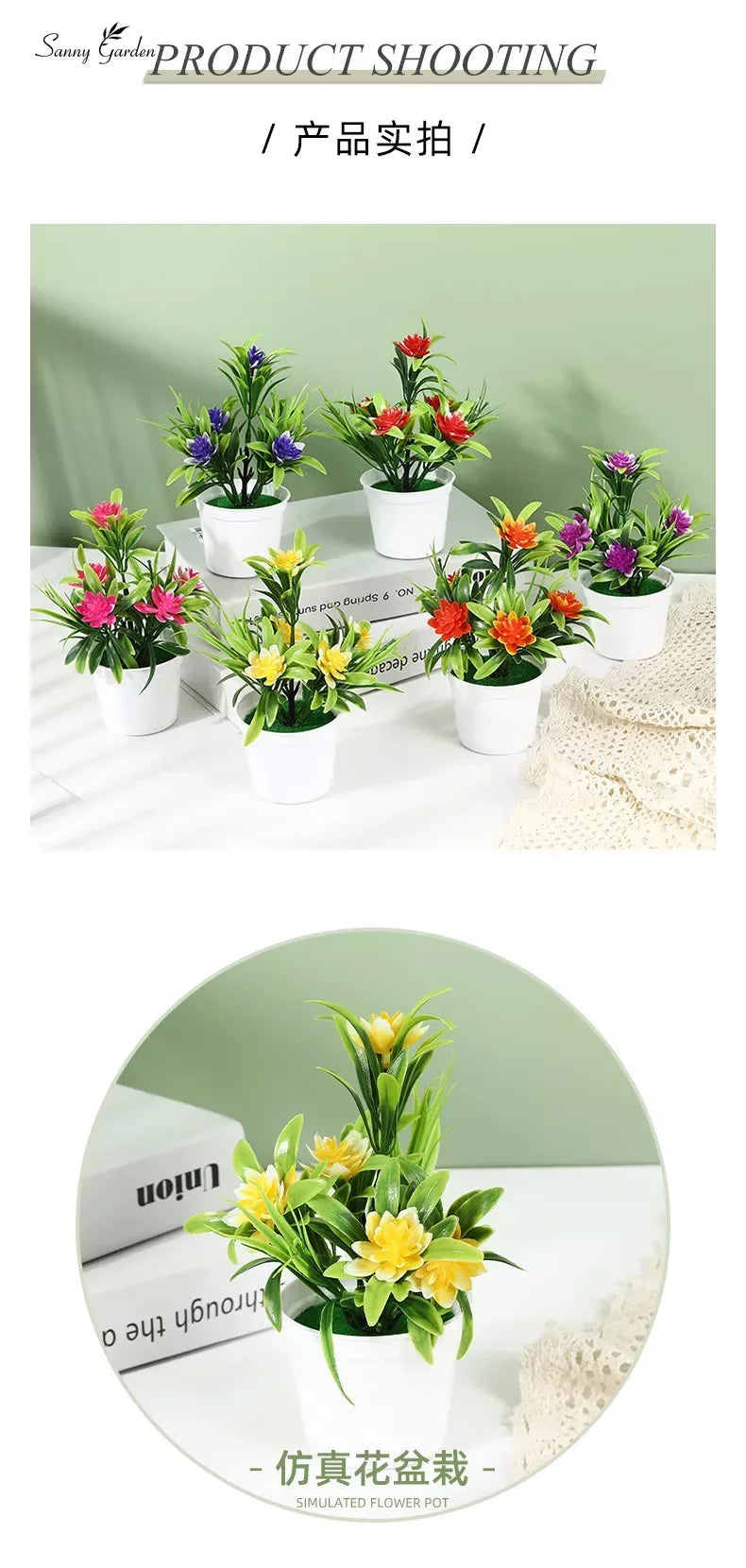Artificial Potted Simulation Fake Lotus Yellow Red Orange Pink Purple Plants Flower Home Garden Table Decoration Room Ornaments