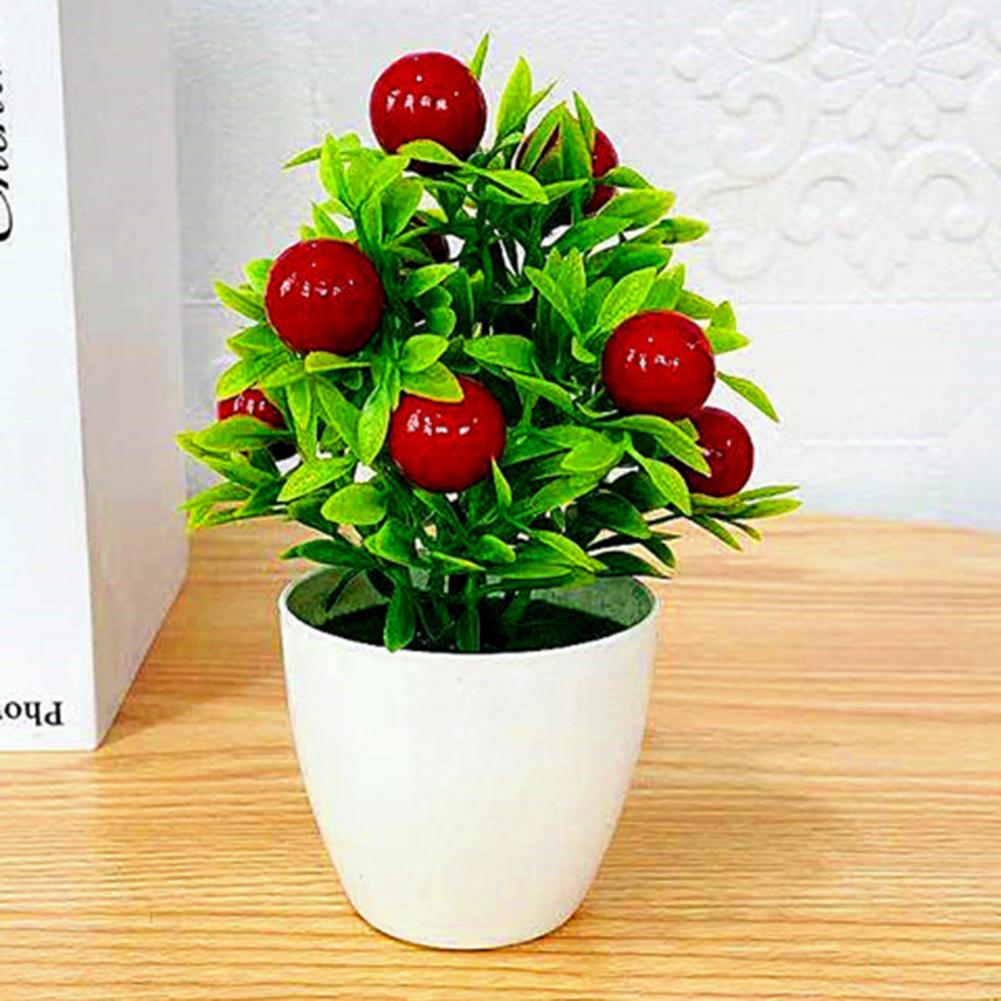 Artificial Fruit Bonsai Landscaping Artificial Fruit Bonsai Orange Pomegranate Fruit Tree Garden Decoration Fake Plant Flower