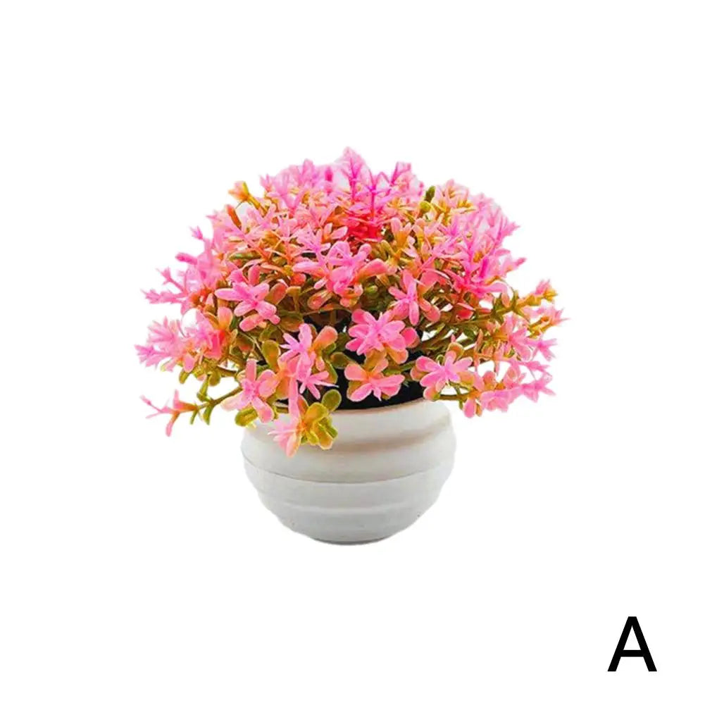 Artificial Plant Bonsai Desktop Small Face Plant Flower Pot Kitchen Bedroom Office Tabletop Decoration Potted Flower Ornament