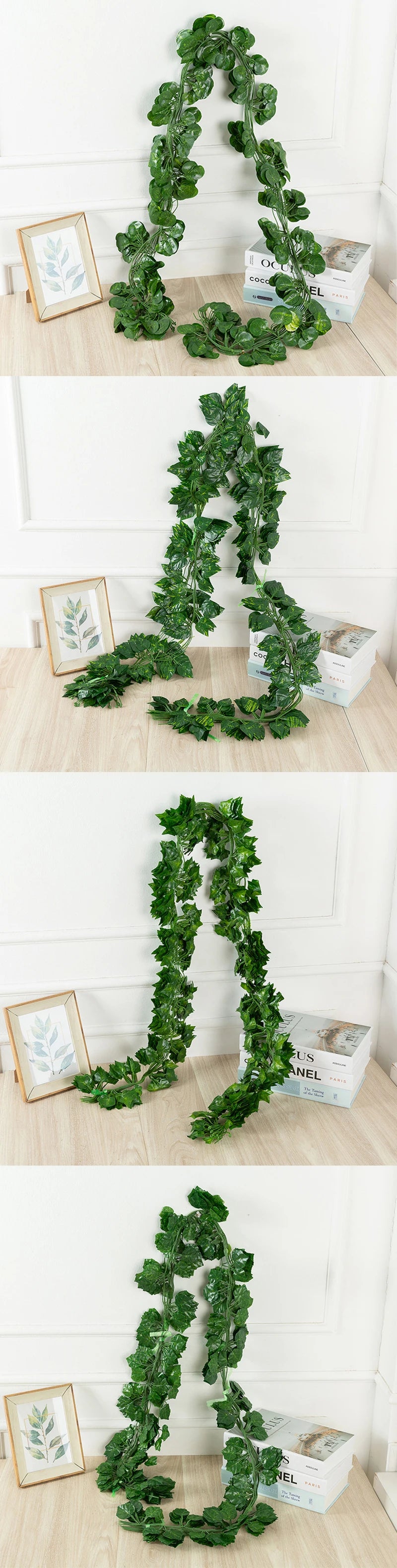 2.1M Artificial Green Ivy Leaf  Vine Hanging Crawling DIY Fake Flowers Plants for Garden Wedding Party  Home Decors
