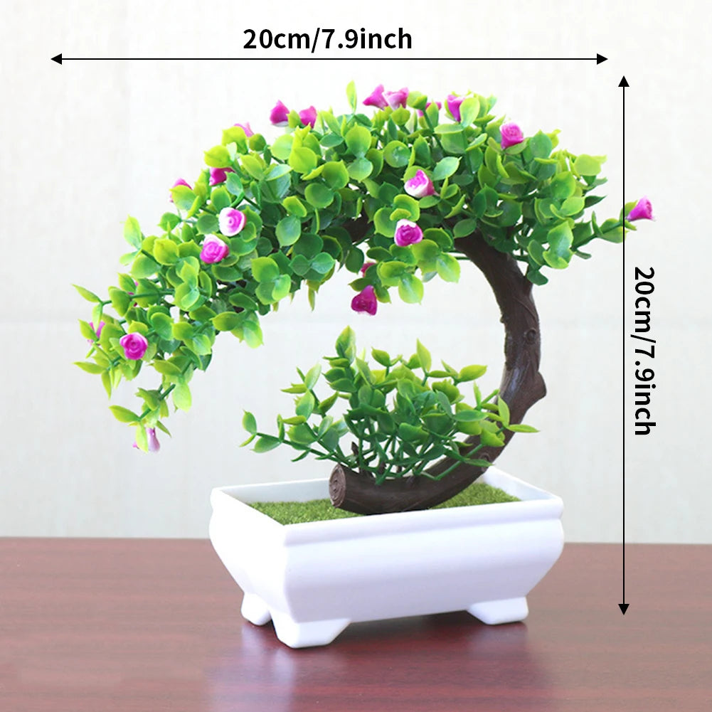 Bonsai Small Tree Pot Artificial Plants Fake Plant Flowers Potted Ornaments for Home Room Table Decoration Hotel Garden Decor