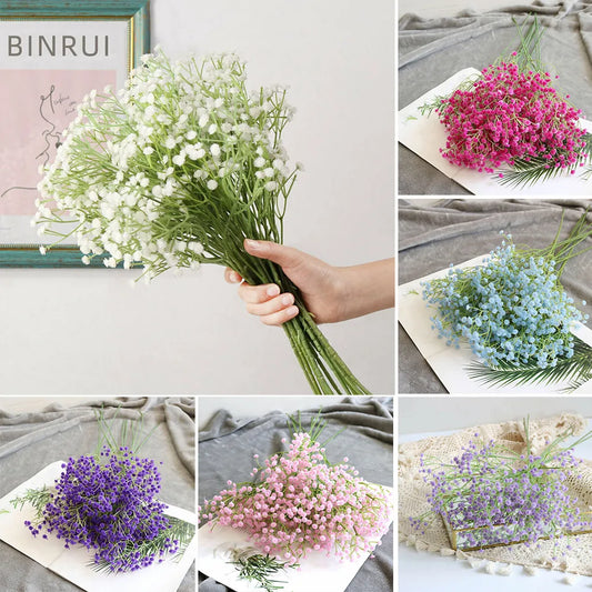 1 Bunch Artificial Flowers Fake Silk Gypsophila DIY Floral Bouquets Flower For Handmade Wedding Party Home Decor