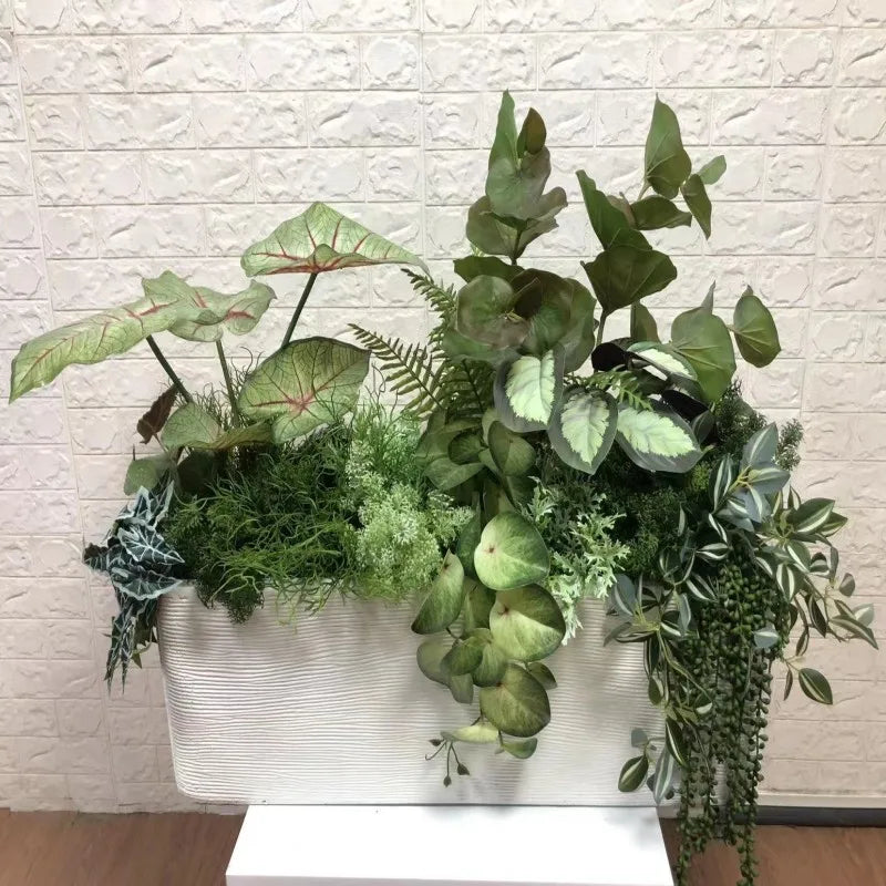 Artificial Flower Fake Plants Green Tree Bamboo Bonsai Outdoor Garden Wall Living Wedding Balcony Bedroom Leaves Home Decoration
