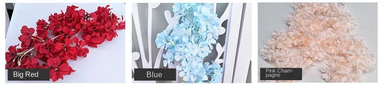 90CM Artificial 4-pronged Cherry Blossom White Stem Silk Flower Arch Suspended Ceiling Artificial Flower Home Wedding Decoration