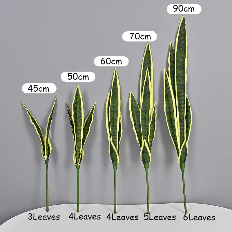 35in Fake Plants Tropical Artificial Tiger Piran Real Touch Sansevieria Leaves Plastic Plants For Home Garden Office Shop Decor
