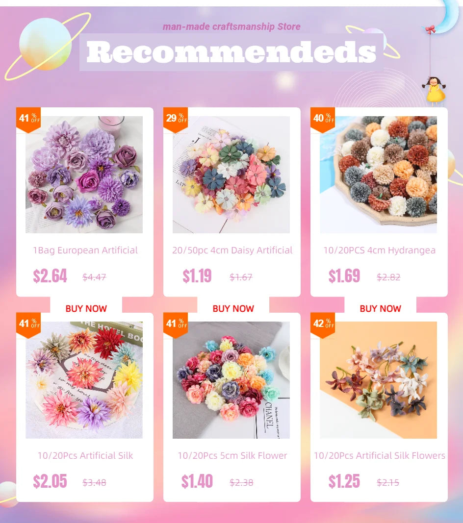 10/20Pcs Artificial Flower Silk Rose Mini Flowers For Wedding Decorations DIY Wreath Headdress Accessories Clip Art Fake Flower