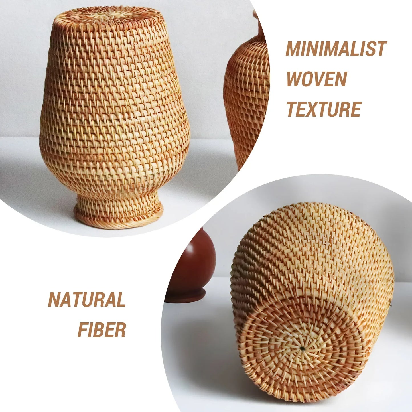 Rattan Woven Flower Vase Rustic Flower Arrangement Containers Large Floor Vase Decorative Imitation Wicker Floor Vase Tall