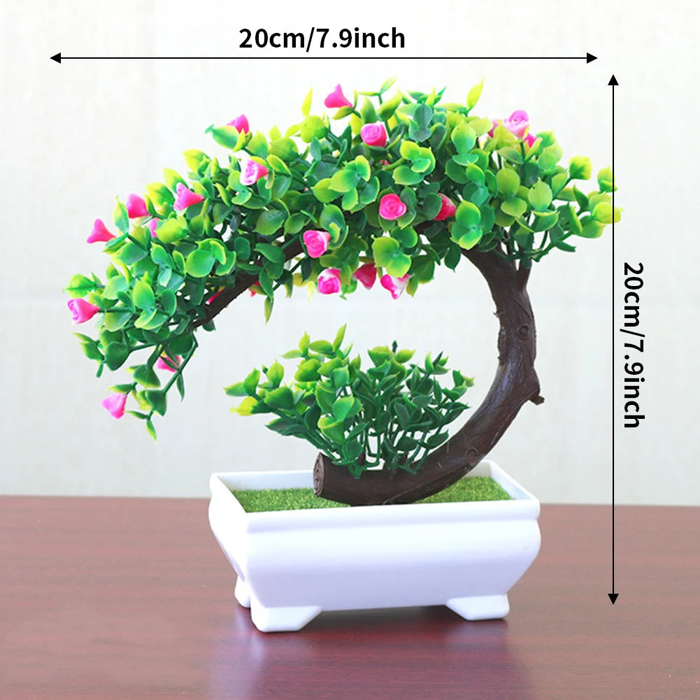 Bonsai Small Tree Pot Artificial Plants Fake Plant Flowers Potted Ornaments for Home Room Table Decoration Hotel Garden Decor
