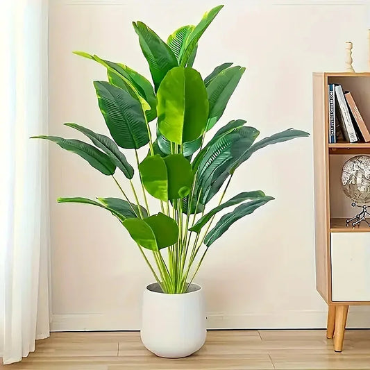 1 pcs Artificial Banana Tree Fake Palm Leaf Monstera Leaf Large Tropical Palm Tree Realistic Green Plant for Home Decoration