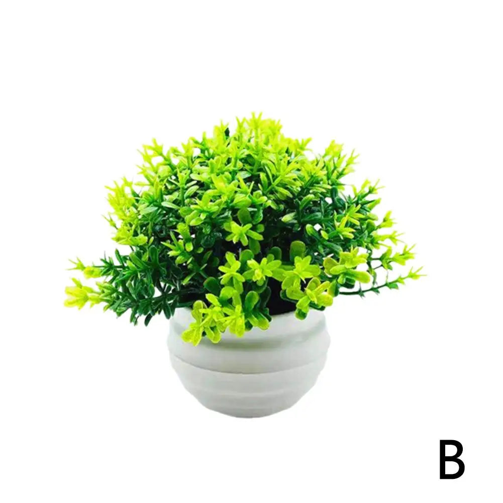 Artificial Plant Bonsai Desktop Small Face Plant Flower Pot Kitchen Bedroom Office Tabletop Decoration Potted Flower Ornament