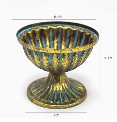 European Golden Retro Iron Vase Flower Arrangement Vessel Decoration Home Room Ornaments Wedding Banquet Table Accessories Items