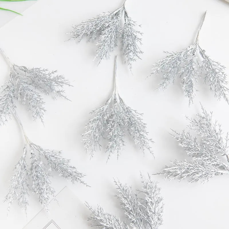 Artificial Plants Autumn Golden Silvery Fake Branch For Festival Tree Wreath Home Accessories Wedding Archway Decor Scrapbook