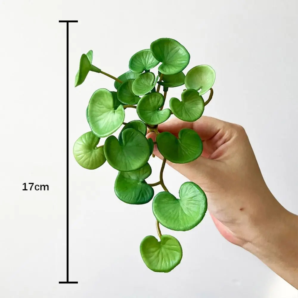 Soft Glue Artificial Plant EVA Green Faux Copper Coin Grass Garden Decoration Home Office Succulent Plants Leaves Home Office