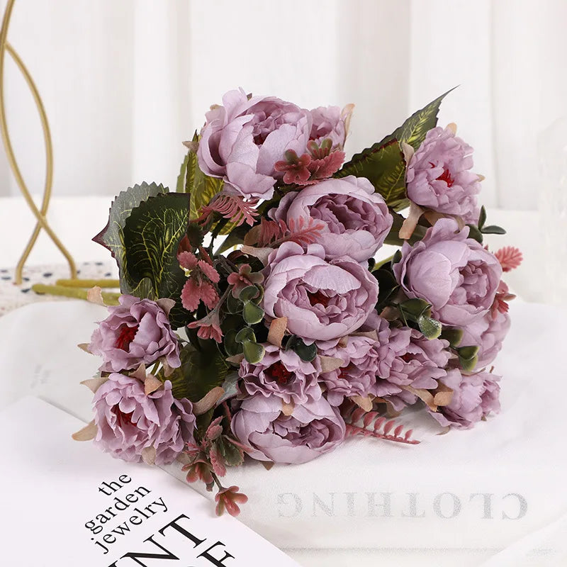 Artificial Peonies Silk Peony Flowers Artificial Flowers Plants for Home Hotel Wedding Christmas Tables Home Flowers vase Decor