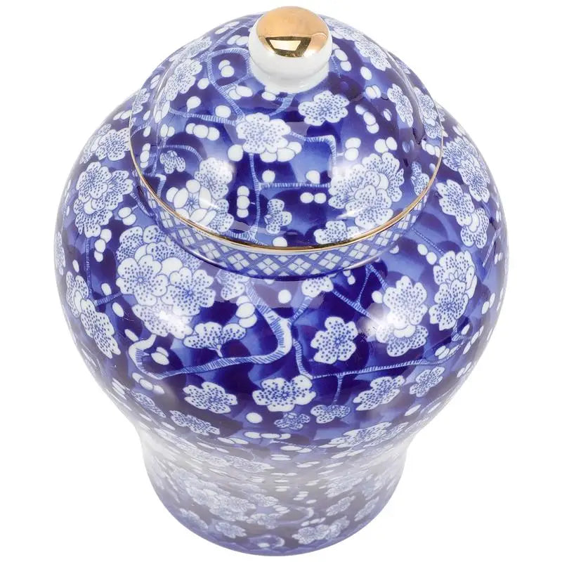 Sealed Blue Tea Canister White Ceramic Tea Canister Porcelain Tea Jar Storage Container Vase Kitchen Home Decor