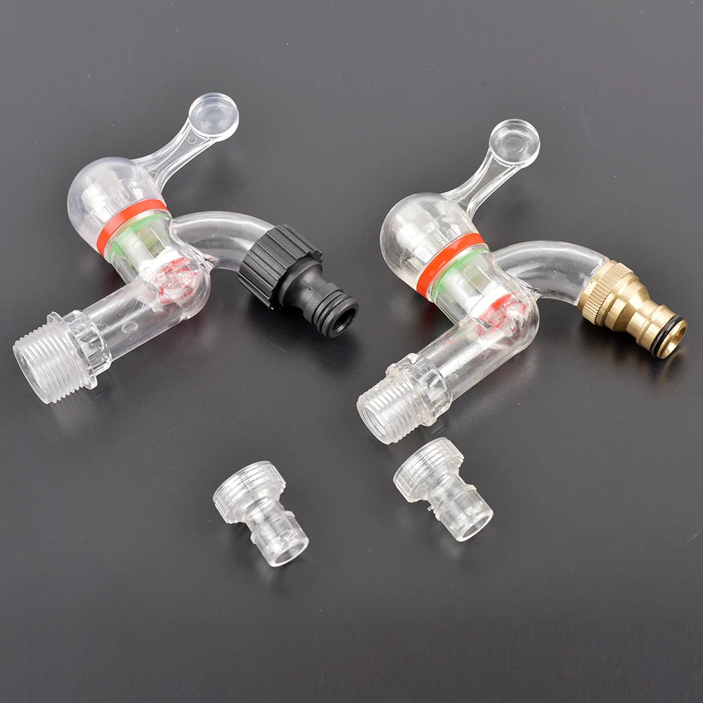 1pc 1/2 3/4" Plastic Male Thread Water Faucet Fish Tank Tap Adapter Assembly Drainage Faucet Aquarium Valve Garden Accessories