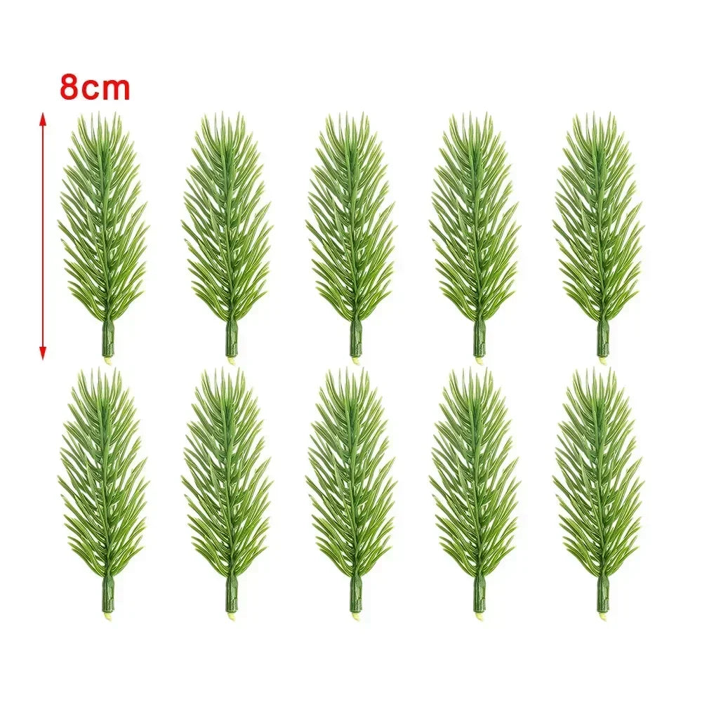 200/10Pcs Artificial Pine Needles Christmas Green Plant Pine Branch Fake Plants DIY Xmas Tree Garland Ornaments Home Decorations