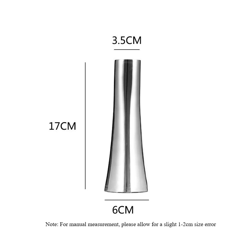 Stainless Steel Silver Metal Small Vase - Simple, Light Luxury Dry Flowers/Simulated Flowers Modern Home Decoration Ornament