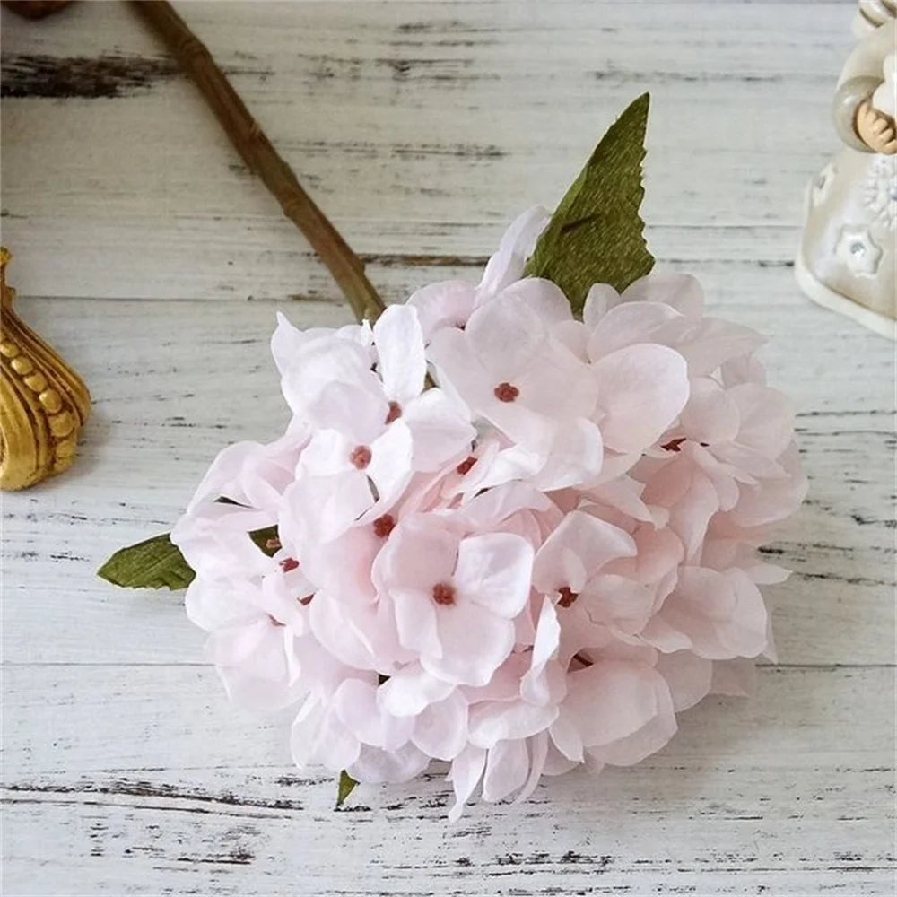 Silk Hydrangea Artificial Flowers Vase for Home Decoration Accessories Wedding Decorative Fake Plants Christmas Garland Material