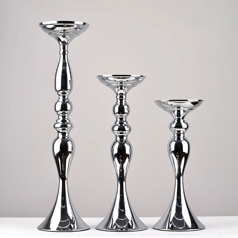 Metal Candle Holders Flowers Vase Candlestick Centerpieces Road Lead Candelabra Centerpieces Wedding porps Christmas decoration