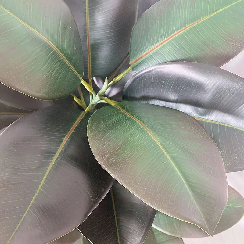 13-70in Large Ficus Tree Artificial Rubber Tree Plastic Banyan Plants Real Touch Banyan Leaves For Home Garden Shop Office Decor