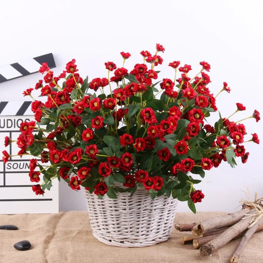 Artificial Silk Rose for Garden Decoration, Fake Bouquet, 15 Heads, Artificial Flowers, Christmas, Wedding, Home, Outdoor, 3Pcs