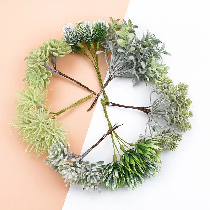Artificial Plants for Home Wedding Decoration Silk Flowers for Scrapbooking Fake Plastic Decorative Christmas Wreat
