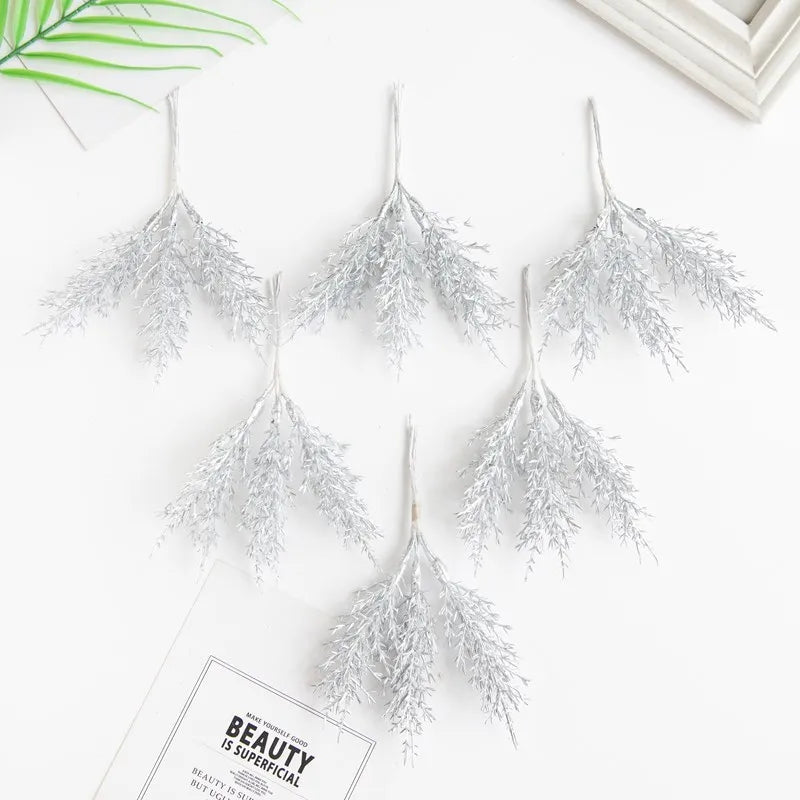 Artificial Plants Autumn Golden Silvery Fake Branch For Festival Tree Wreath Home Accessories Wedding Archway Decor Scrapbook