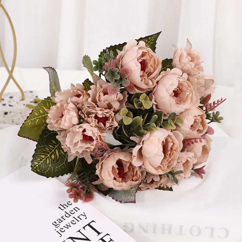 Artificial Peonies Silk Peony Flowers Artificial Flowers Plants for Home Hotel Wedding Christmas Tables Home Flowers vase Decor