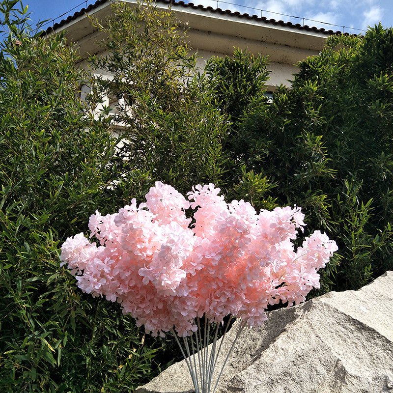 90CM Artificial 4-pronged Cherry Blossom White Stem Silk Flower Arch Suspended Ceiling Artificial Flower Home Wedding Decoration
