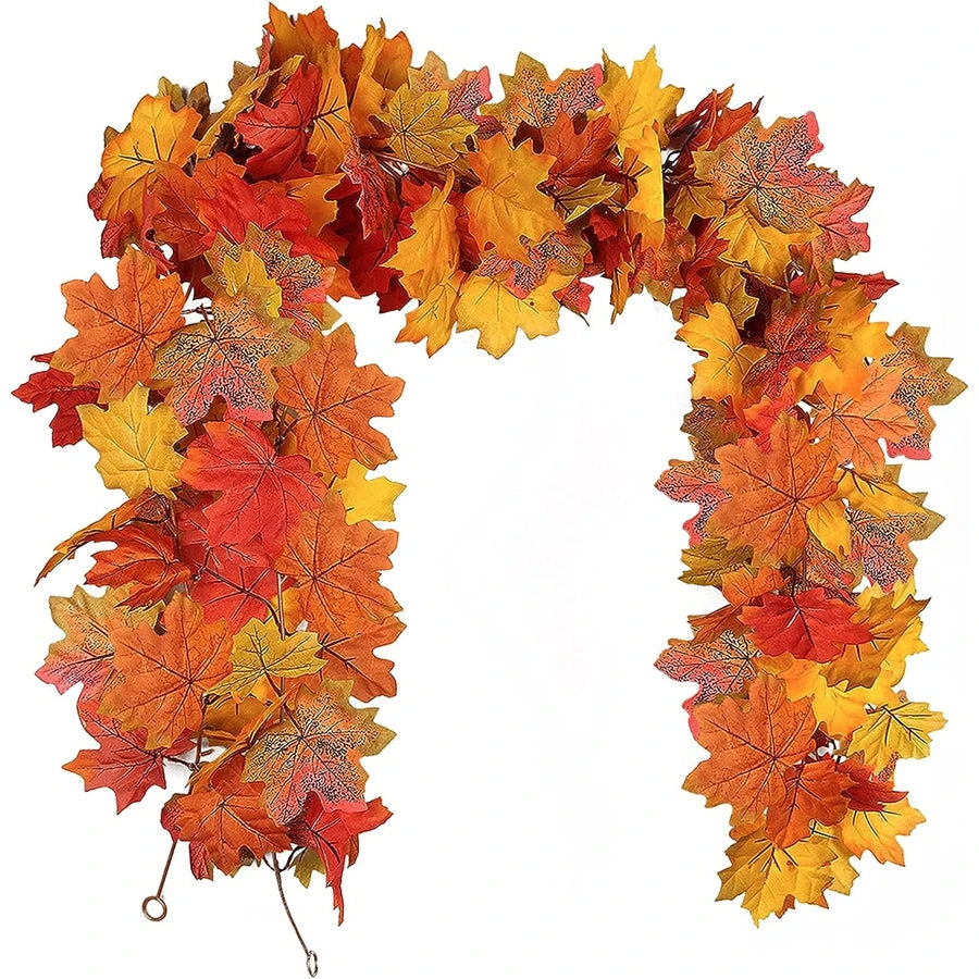 Artificial Plant Smaple Leaf Vine Autumn Flower Garland Wedding Home Room Door Garden Outdoor Decoration Festival DIY Gift Party