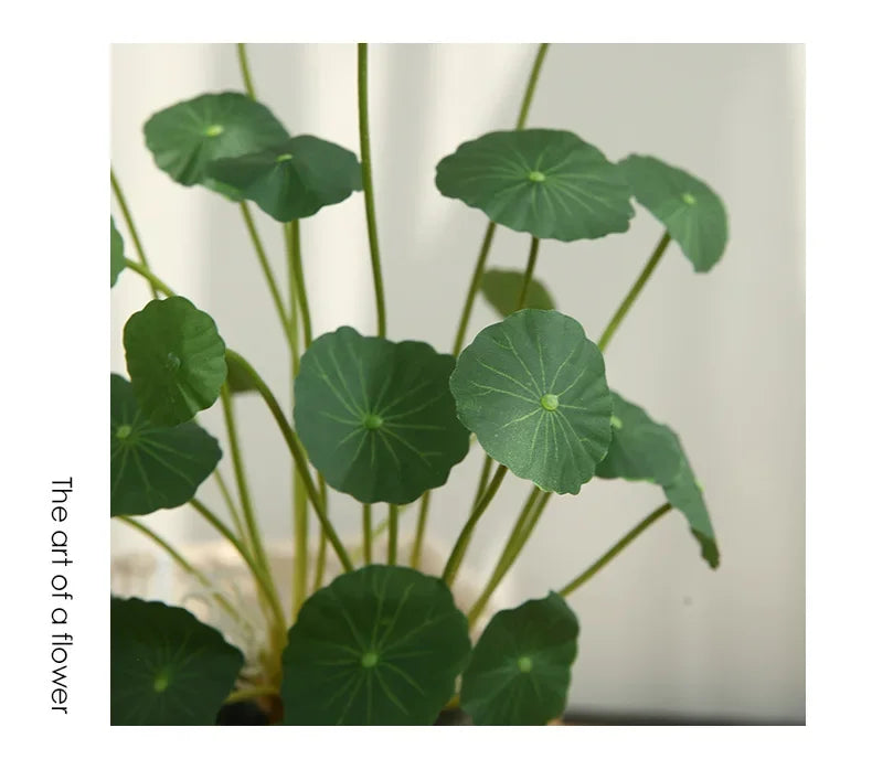 Artificial Lotus Plants Eucalyptus Leaves Plastic Tree Fake Plants Real Touch Copper Leafs For Home Office Decor
