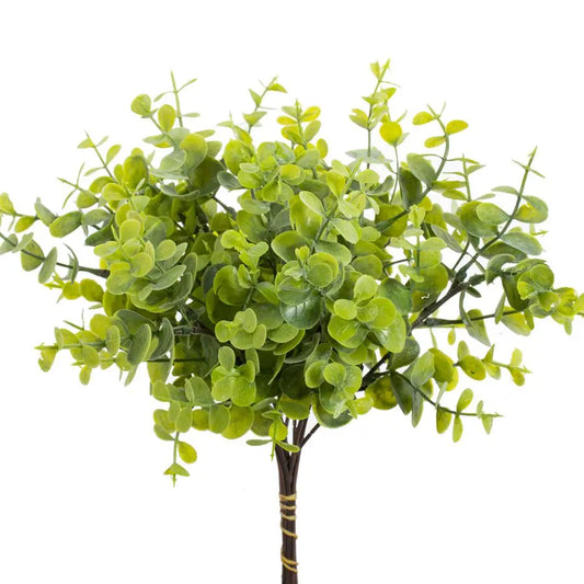 Artificial Plastics Plant Green Eucalyptus Outdoor Garden Home Room Vase Table Party Wedding Bridal Bouquet DIY Gift Accessory