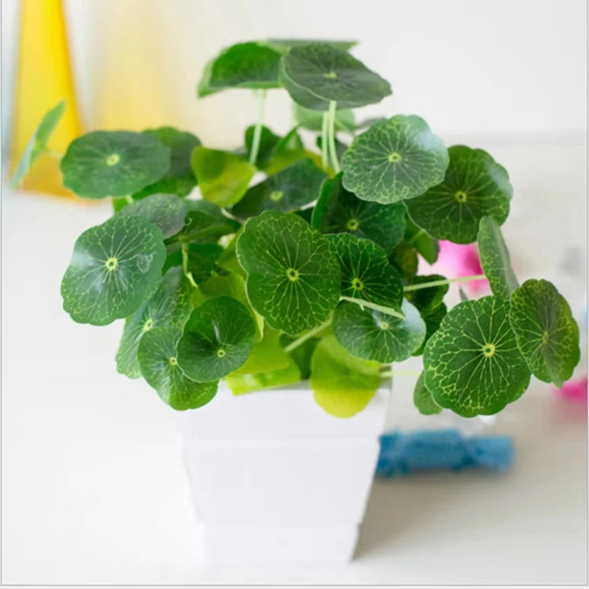 Artificial Plants Lotus Leaf Potting Materials Festival Home Room Decor Household Product Outdoor Garden YardGreen Plants Bonsai