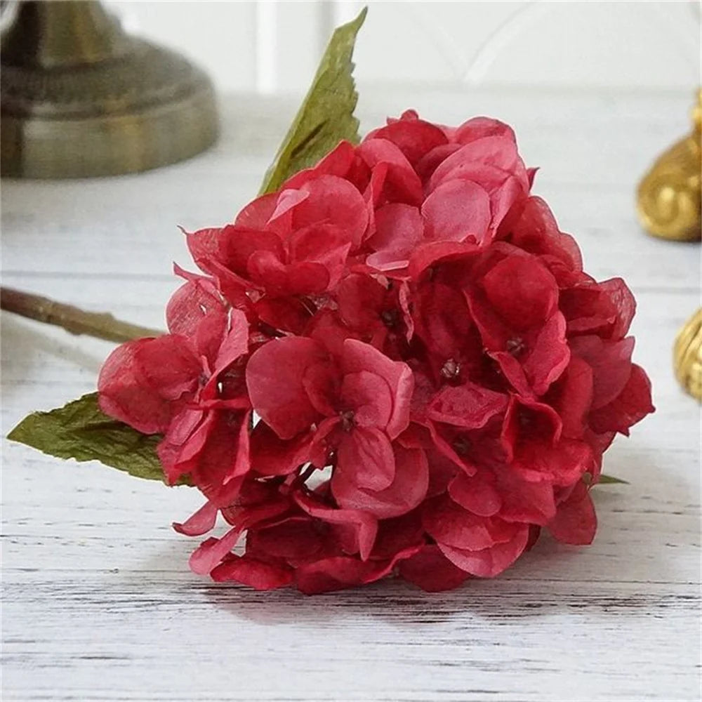 Silk Hydrangea Artificial Flowers Vase for Home Decoration Accessories Wedding Decorative Fake Plants Christmas Garland Material