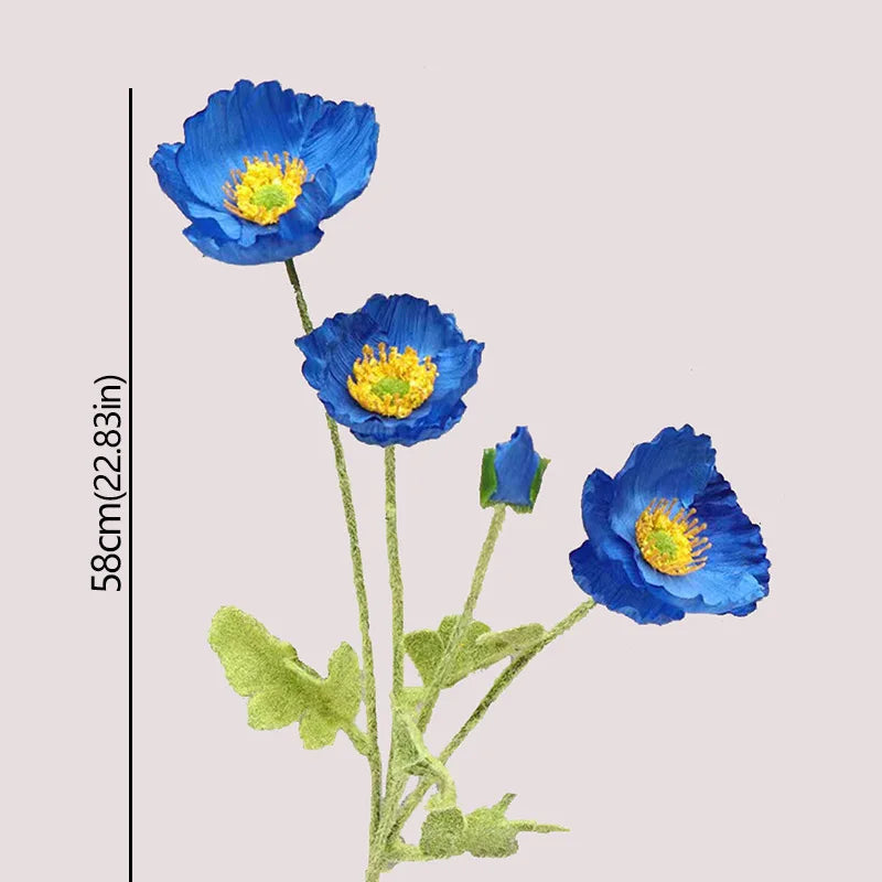 Flocking Yu Meiren Simulation Flower Bundle Dry Flower DecorationSilk Flower Poppy Flower Wedding Home Decoration Photography