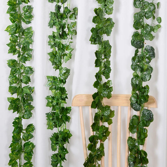 2.1M Artificial Green Ivy Leaf  Vine Hanging Crawling DIY Fake Flowers Plants for Garden Wedding Party  Home Decors