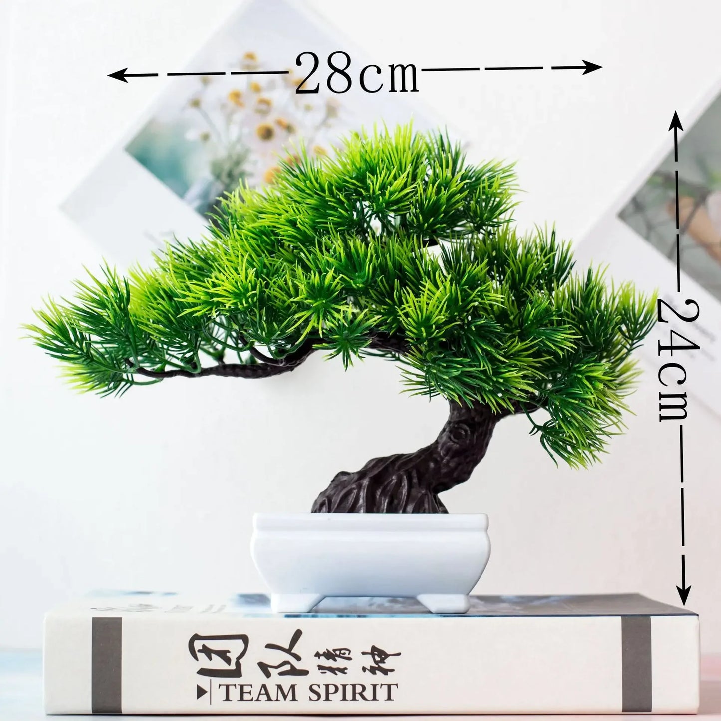 Artificial Plants Potted Bonsai Green Small Tree Plants Fake Flowers Potted Ornaments for Home Garden Decor Party Hotel Decor