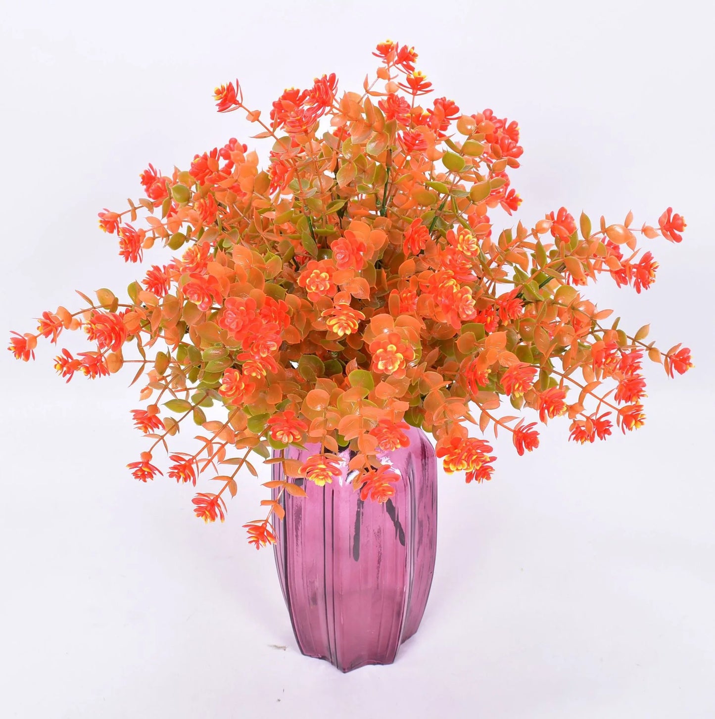 1pcs/lot Artificial Flowers 7-Pronged, 35 Mesh Eucalyptus Plastic Fake Flower Greenery Shrubs Plants Wedding Party Decoration