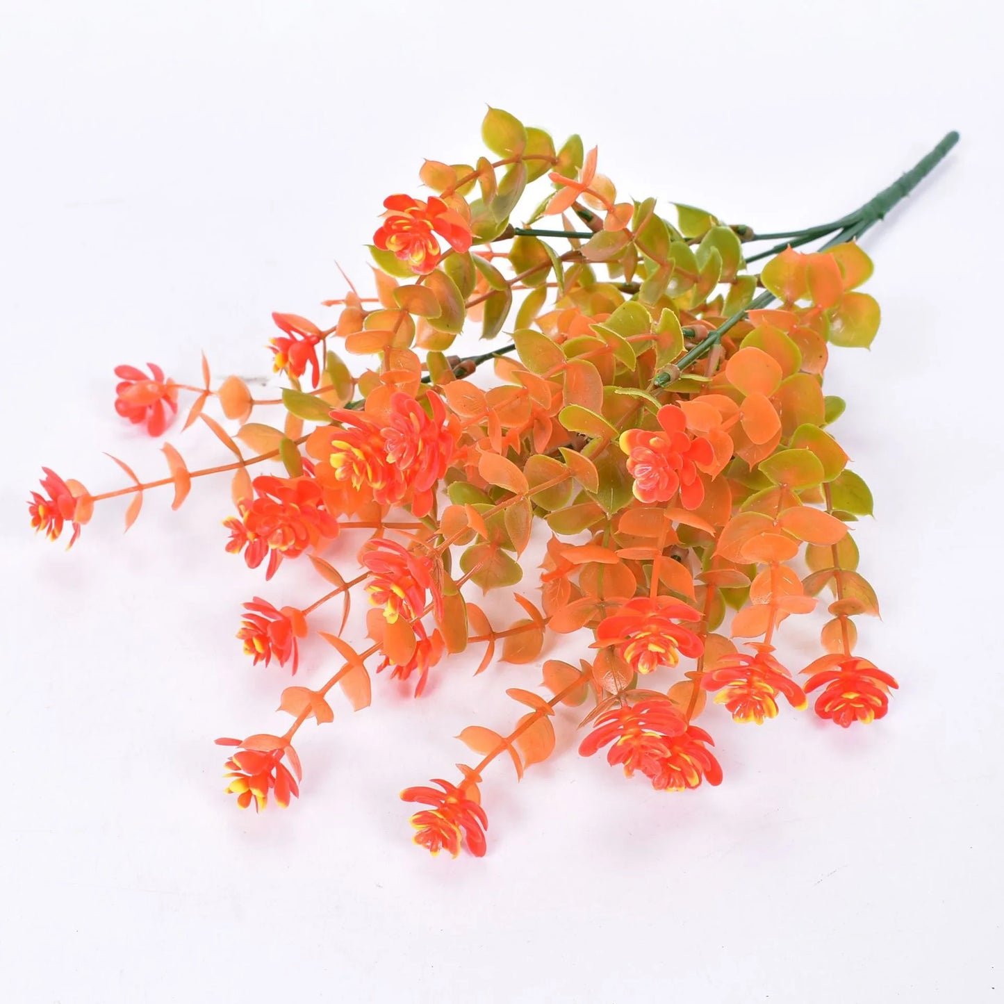 1pcs/lot Artificial Flowers 7-Pronged, 35 Mesh Eucalyptus Plastic Fake Flower Greenery Shrubs Plants Wedding Party Decoration