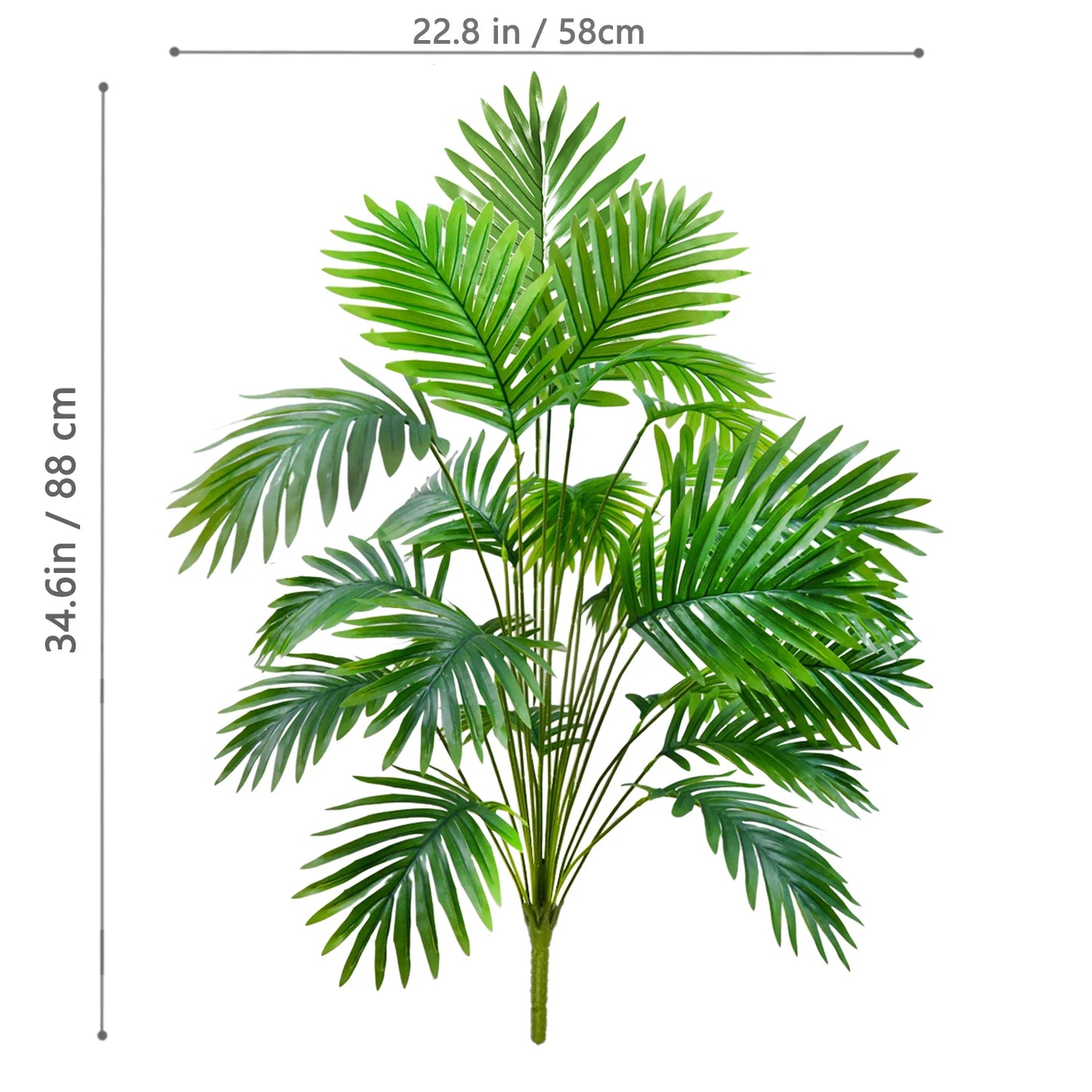 105cm/41.3in Artificial Areca Palm Plant Fake Tropical Leaves Fake Yellow Palm Indoor Home Office Decor