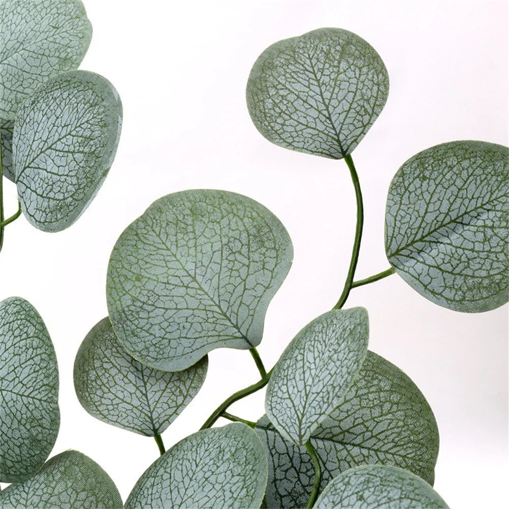 Artificial Plants Plastic Eucalyptus Leaves Wedding Bouquet Home Garden Flowers Wall Diy Room Christmas Autumn Decorations
